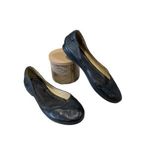Frye Carson Leather Flats, Women's Black Ballet Flats In Size 7B